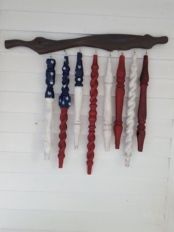 American flag painted heavy spindles